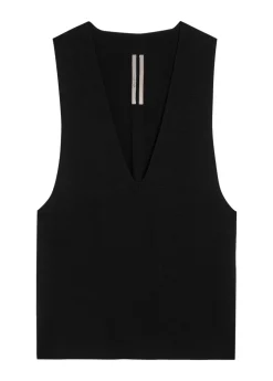 V-neck cashmere and wool-blend tank top