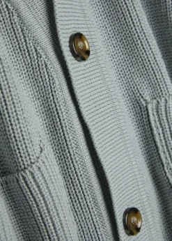 V-neck knit cotton cardigan