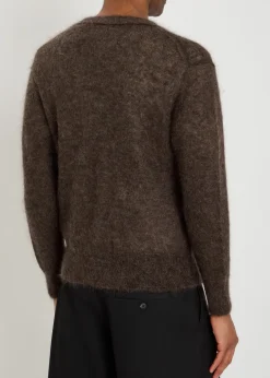 V-neck mohair-blend cardigan