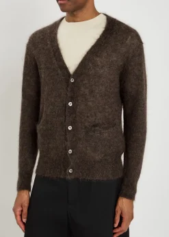 V-neck mohair-blend cardigan