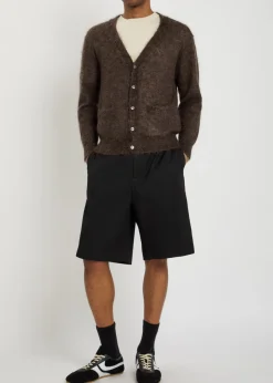 V-neck mohair-blend cardigan