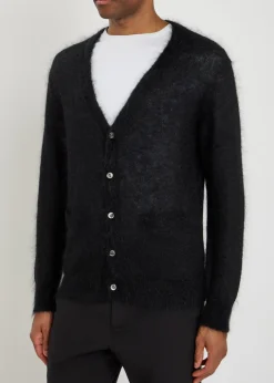 V-neck mohair-blend cardigan