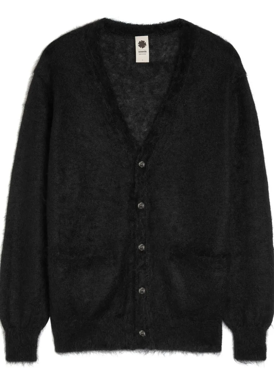 V-neck mohair-blend cardigan