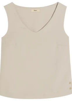 V-neck satin-crepe top