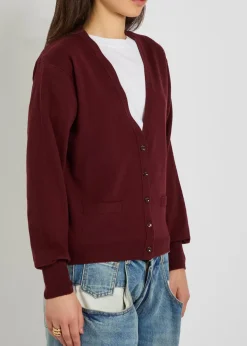 V-neck wool cardigan