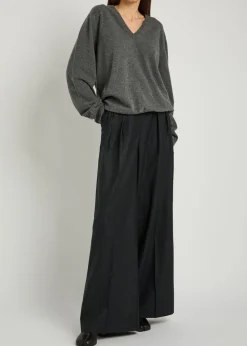V-neck wool jumper