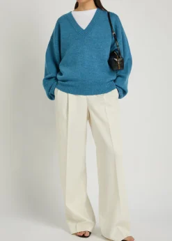 V-neck wool jumper