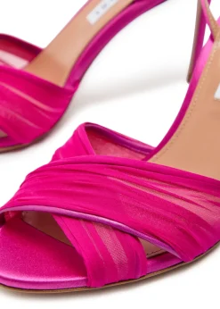 Voile 85 cross-over satin sandals