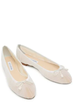 Voile mesh and satin ballet flats