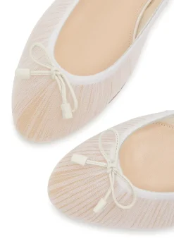 Voile mesh and satin ballet flats