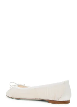 Voile mesh and satin ballet flats