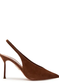 Voltaire 85 suede slingback pumps