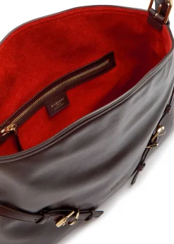 Voyou medium grained leather shoulder bag