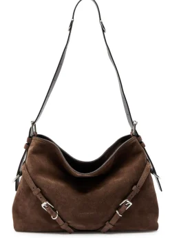 Voyou medium suede shoulder bag