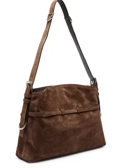 Voyou medium suede shoulder bag