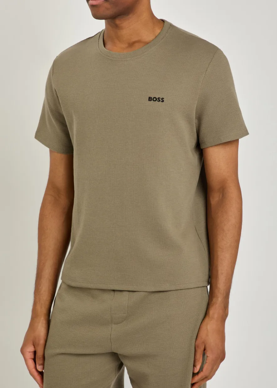 Waffle cotton-blend T-shirt