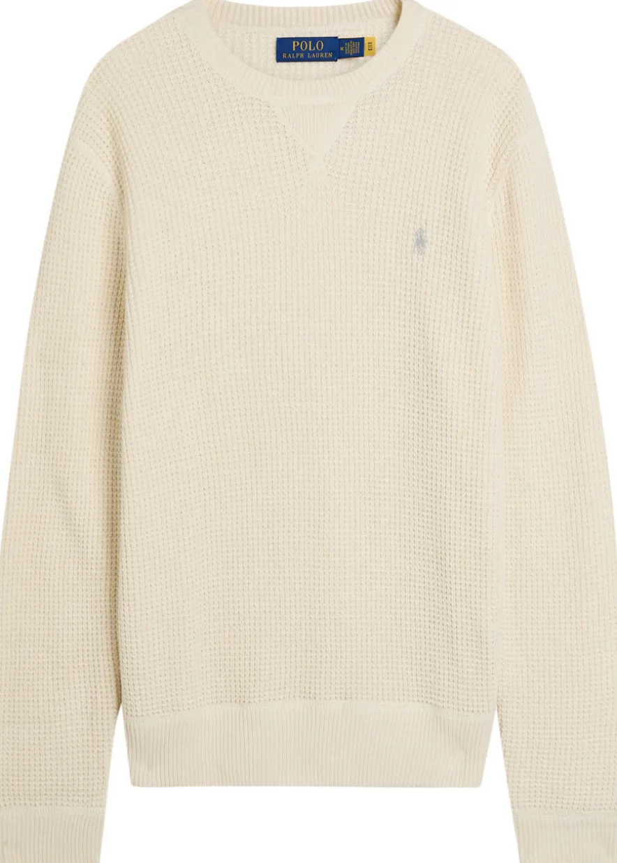 Waffle-knit wool-blend jumper