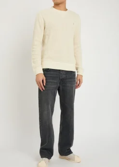Waffle-knit wool-blend jumper