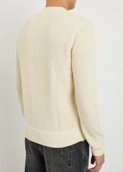 Waffle-knit wool-blend jumper
