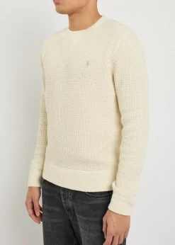 Waffle-knit wool-blend jumper