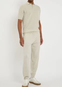 Waffle merino wool polo shirt