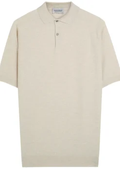Waffle merino wool polo shirt