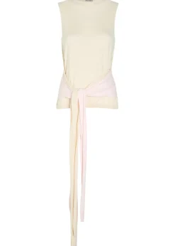 Waist Tie cotton and cashmere-blend tank top