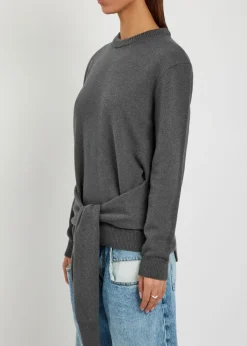 Waist Tie wool-blend jumper