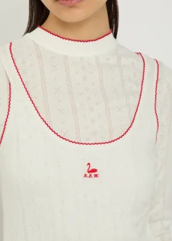 Walker pointelle-knit cotton vest top