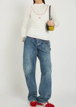 Walker pointelle-knit cotton vest top