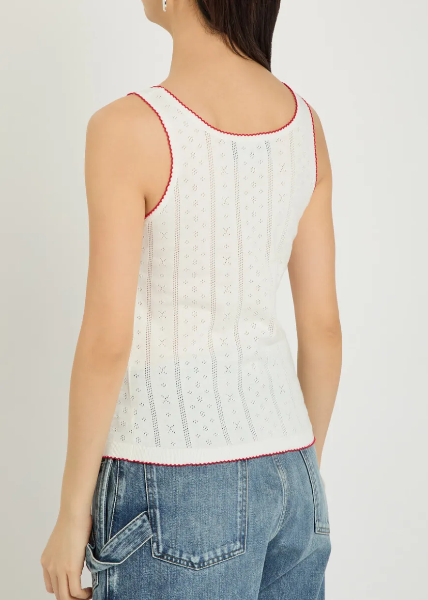 Walker pointelle-knit cotton vest top
