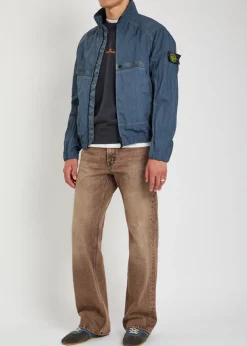Warp crinkled nylon jacket