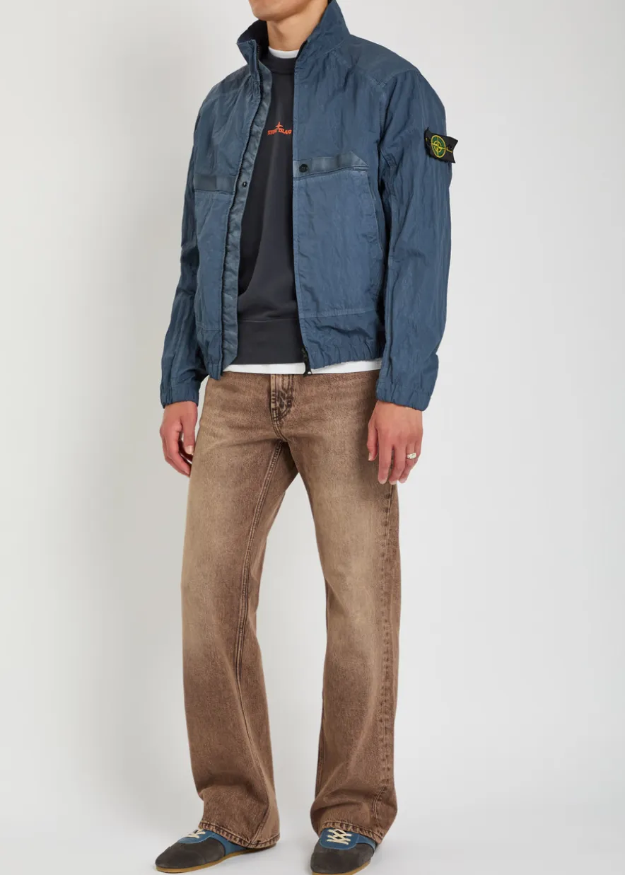 Warp crinkled nylon jacket
