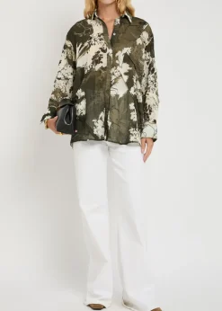 Warrent printed seersucker blouse