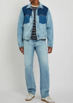 Washed denim trucker jacket