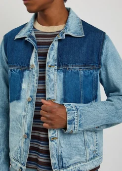 Washed denim trucker jacket