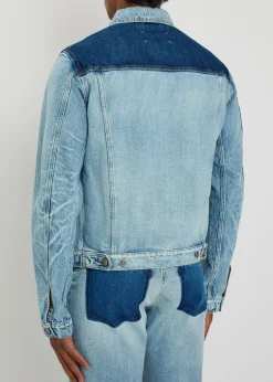 Washed denim trucker jacket