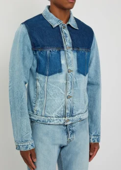 Washed denim trucker jacket