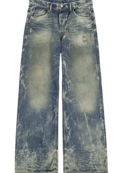 Washed relaxed straight-leg jeans