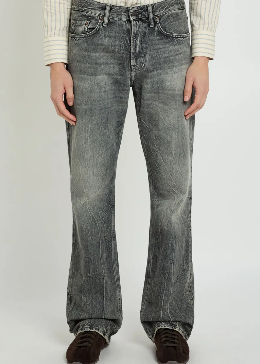 Washed relaxed straight-leg jeans