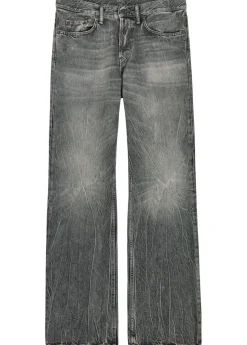 Washed relaxed straight-leg jeans