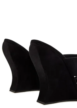 Wave 110 suede wedge mules