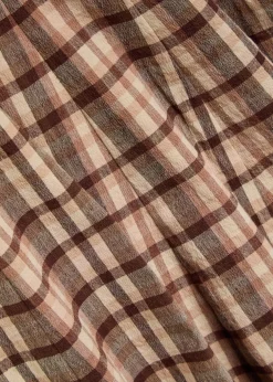Wells checked linen-blend midi dress