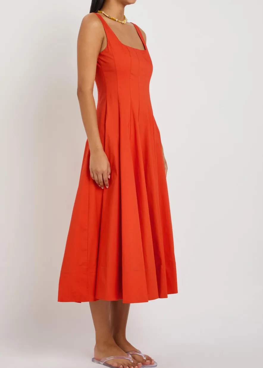 Wells stretch-cotton midi dress