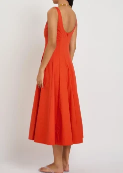 Wells stretch-cotton midi dress
