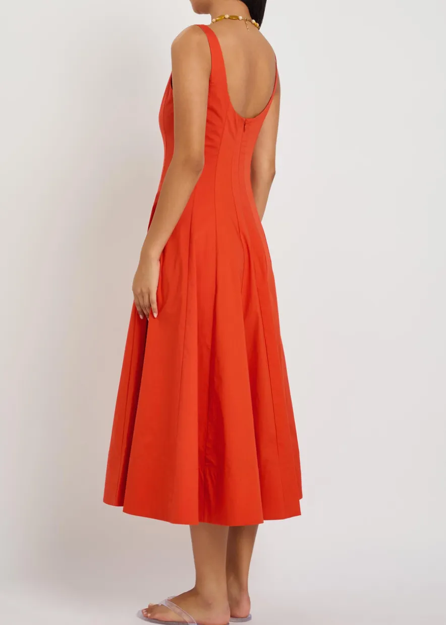 Wells stretch-cotton midi dress