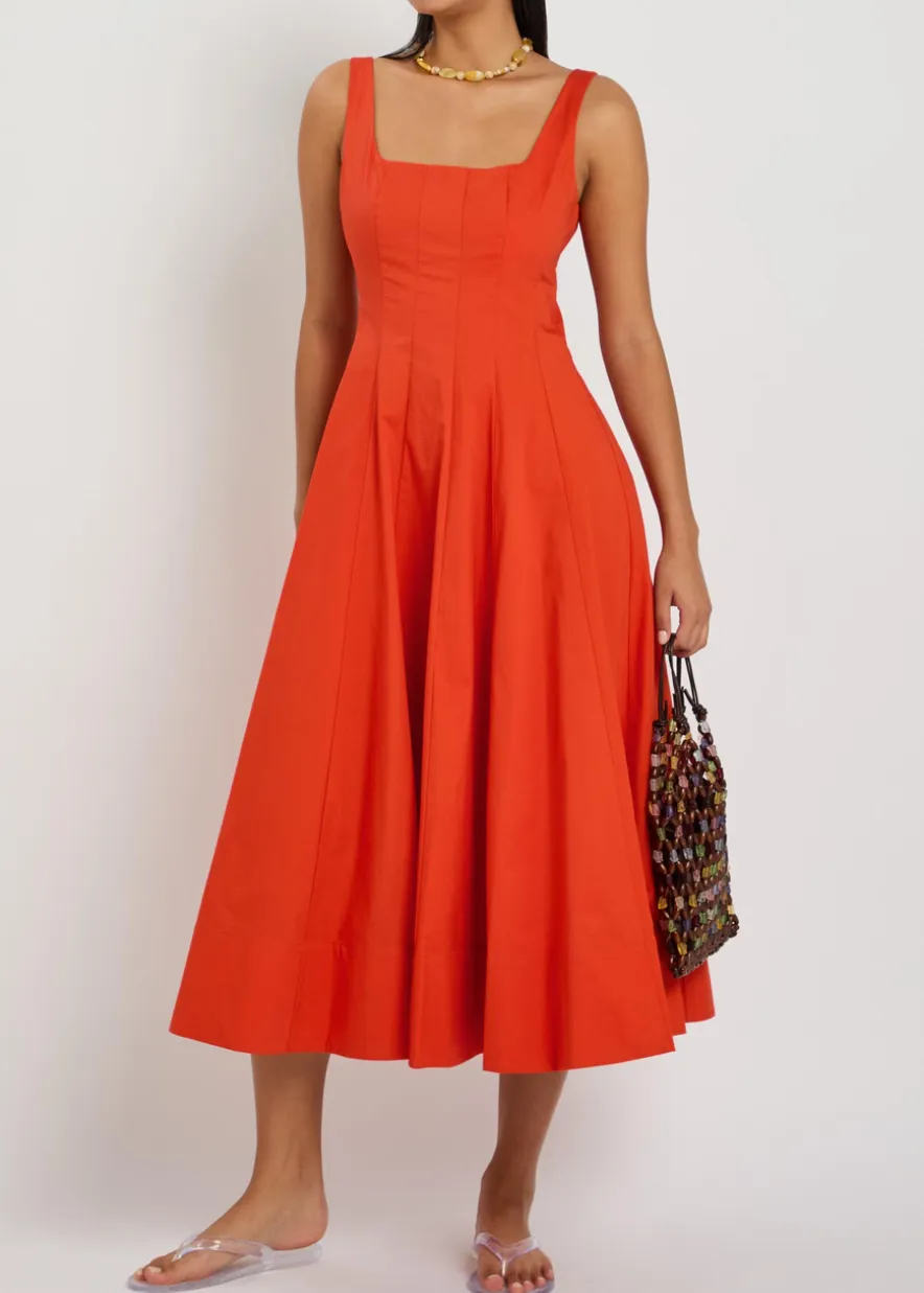 Wells stretch-cotton midi dress
