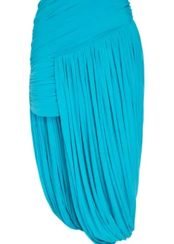 Wes asymmetric ruched tissue jersey midi skirt