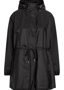 Weteau drawstring hooded nylon jacket