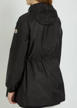 Weteau drawstring hooded nylon jacket
